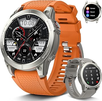 ساعة ذكية للرجال لتتبع اللياقة البدنية GPS ساعات ذكية عسكرية لنظام Android/iPhone GPS Watch 1.43 بوصة AMOLED قم بالإجابة على مكالمة تشغيل ساعات رجالية رقمية متوافقة مع سامسونج جهاز تتبع الخطوات لمراقبة القلب