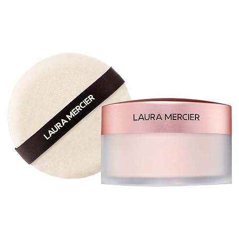 Laura Mercier Translucent مسحوق إعداد فضفاض خالي من التلك طمس فائق في لون أعلى روز: الانتهاء الطبيعي & طمس، حمض الهيالورونيك غرس، لتنشيط ألوان البشرة العادلة إلى المتوسطة + حزمة نفخة القطيفة