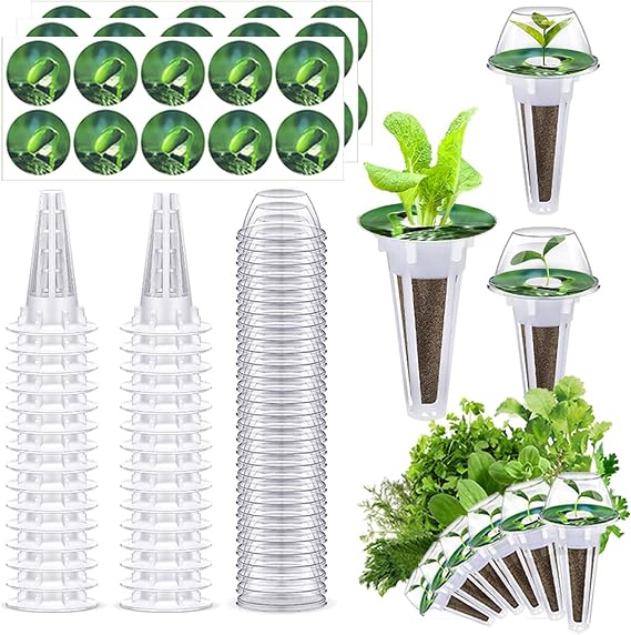 تشتمل مجموعة قرون البذور المائية المكونة من 90 قطعة على 30 حاوية سلة بديلة للنباتات و30 قبة نمو و30 ملصقًا للبذور متوافقة مع نظام حديقة النمو المائية (0.5 بوصة،أبيض)