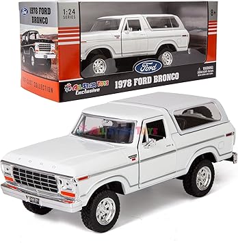 موتورماكس 1978 فورد برونكو 1:24 دييكاست موديل سيارة بيضاء SUV SUT Truck All Star Toys Exclusive 79371