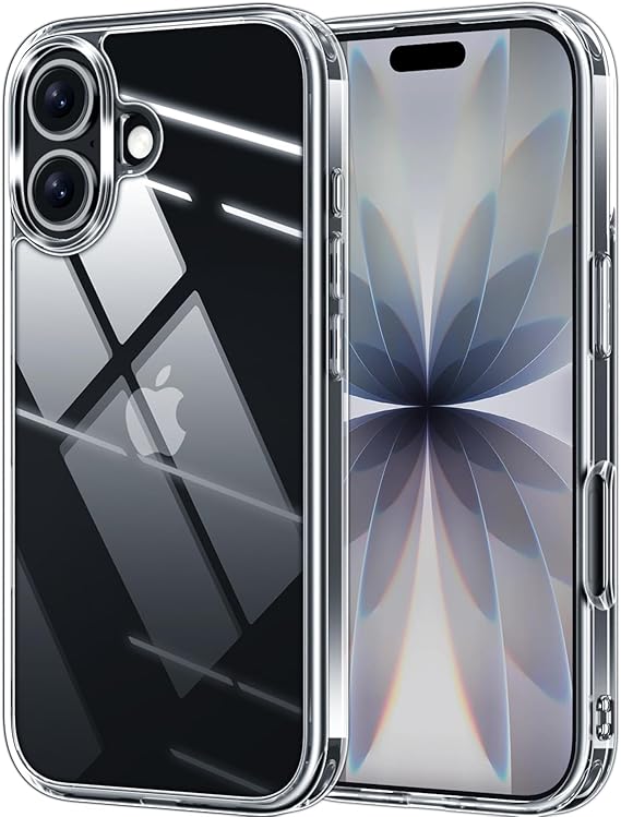 حافظة X-level لهاتف iPhone 17 شفافة، غطاء خلفي من الزجاج المقسى 9H مع حافة ناعمة، حماية من الدرجة العسكرية، مضادة للاصفرار، حافظة هاتف شفافة رفيعة مقاومة للخدش لهاتف iPhone 17 مقاس 6.3 بوصة