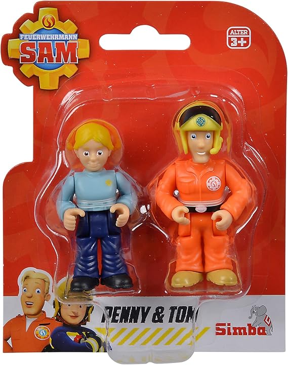 Simba 109252585 طقم إطفائي مزدوج ، لونان متنوعان ، عنصر واحد فقط تم تسليمه ، Sam and Rose or Penny and Tom ، الشكل 7 سم ، متحرك ، من 3 سنوات