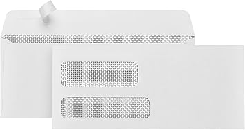 500 Blue Summit #9 Double Window Security Envelopes Self Seal for Quickbooks Invoices and Business Statements Double window envelopes self seal #9-3 7/8 Inch X 8 7/8 Inch, 500 Pack