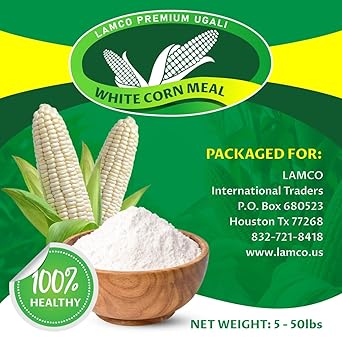 White Corn Meal Fine Ground Cornmeal for Baking and Cooking 5 lb Bag