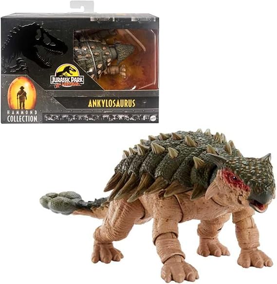 Mattel Jurassic World Mattel Jurassic Park III Hammond Collection Ankylosaurus ، شخصية عمل ديناصور أصلية مع Articulation Deluxe