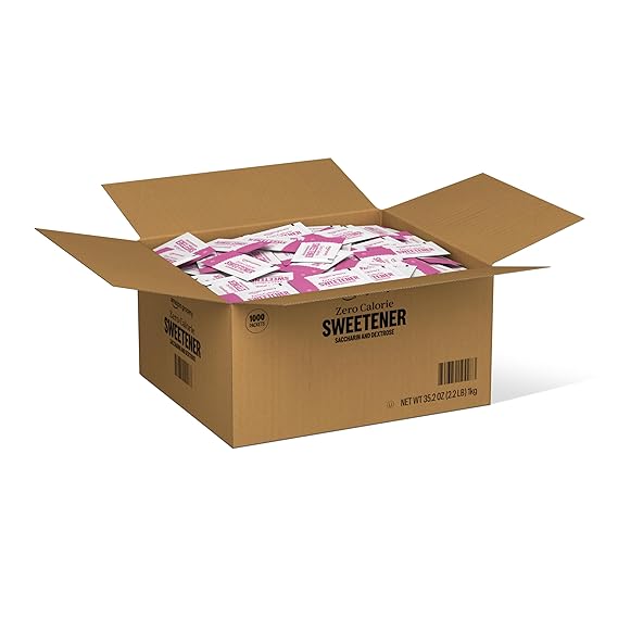 Amazon Brand - Happy Belly Zero Calorie Pink Saccharin Sweetener ، 1000 Count (Sugarly Sweet سابقًا)