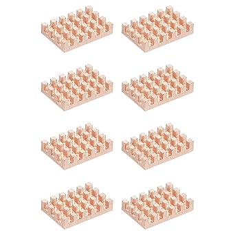 PATIKIL Copper Heatsink 10x15x3mm, 8 Pcs Heat Sink Cooler Radiator for Raspberry Pi Chip CPU Power Transistor FET IC Power Amplifier