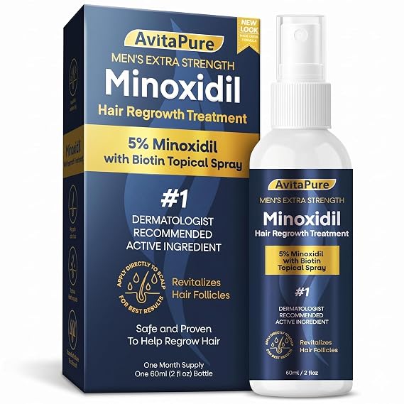 5% Minoxidil for Men Hair Growth Spray, Extra Strength Hair Regrowth Treatment for Men to Combat Hair Loss and Thinning (2.0 Fl Oz (Pack of 1))