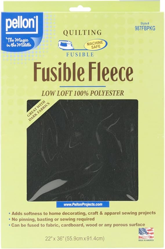 Pellon 987F Fusible Fleece 22" x 36" Package Black, Yard