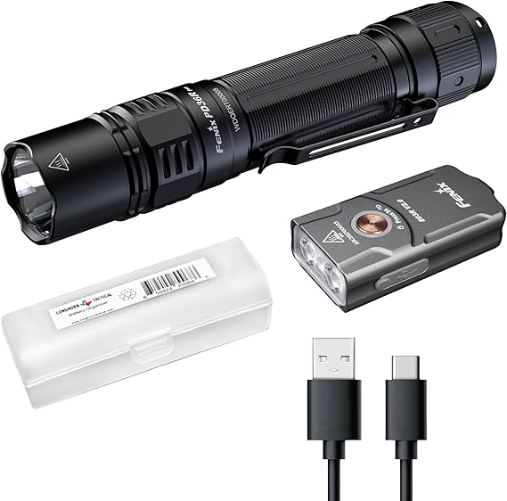 مصباح يدوي تكتيكي Fenix PD36R Pro ومجموعة إضاءة احتياطية وسلسلة مفاتيح وإضاءة احتياطية