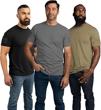 Grunt Style Basic Crew Pack - USA, American Graphic Tee, Patriotic, Everyday, T-Shirts for Men Pack