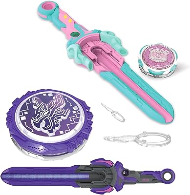INFINITY NADO Battling Toys 2PCS, Battle Set with Spinning Top & Sword Launcher for Kids Boys Girls Age 5, Dream World Magic Dragon & Spirit Wind Panda