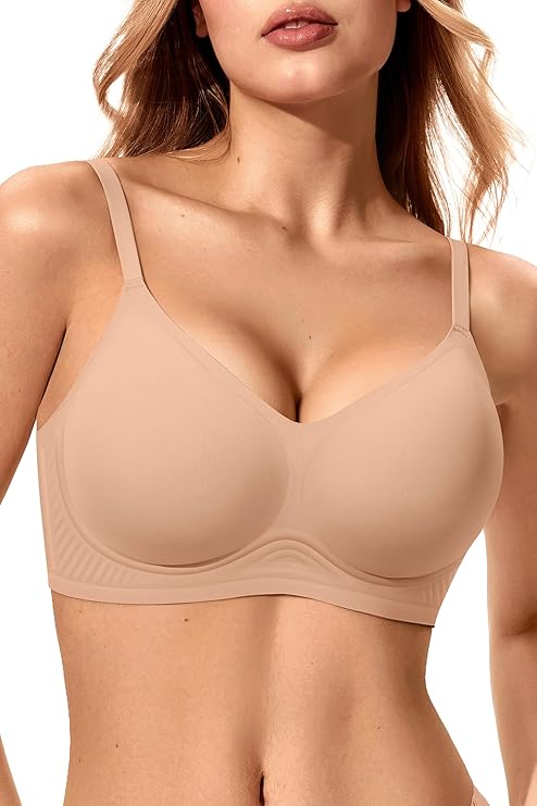 LetsJoli Jelly Bras for Women 2026 No Underwire Wireless Tshirt Bra Push Up Seamless Bralettes w Support