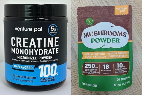 Venture Pal Creatine Monohydrate Powder + Mushroom Powder