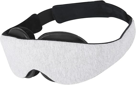 2026 Upgraded Sleep Mask for Dry Eyes, Moisture Goggles for Dry Eye Night, 100% Blackout Hydrating Sleep Goggles, Adjustable Strap, Soft Reusable Eye Mask for Sleeping & Travel Grayish White