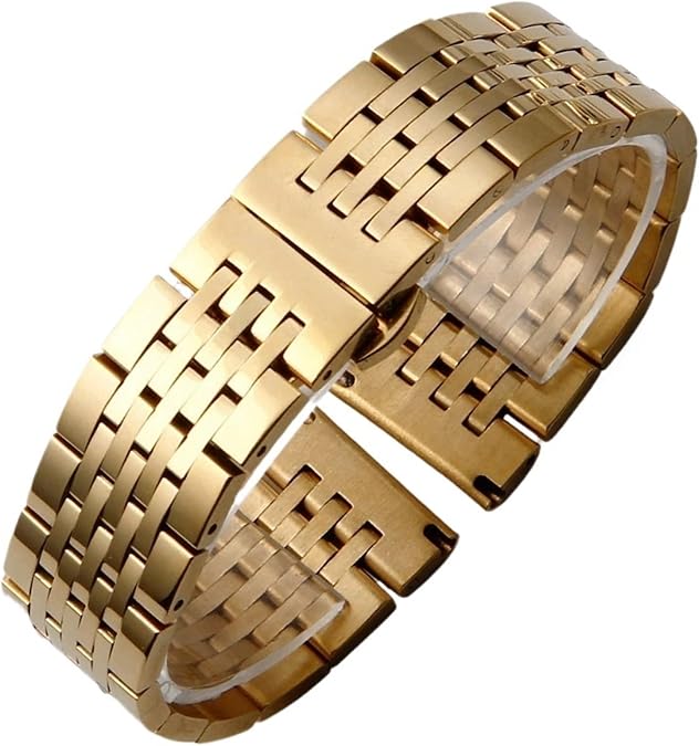 Stainless Steel Watch Strap Men Women Quick-Release Replacement Watch Band Metal Wristband Folding Buckle