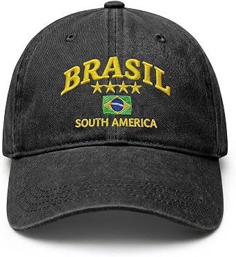Brazil Flag Hats for Men & Women Adjustable Baseball Caps Brasil South America Star Embroidered Hat