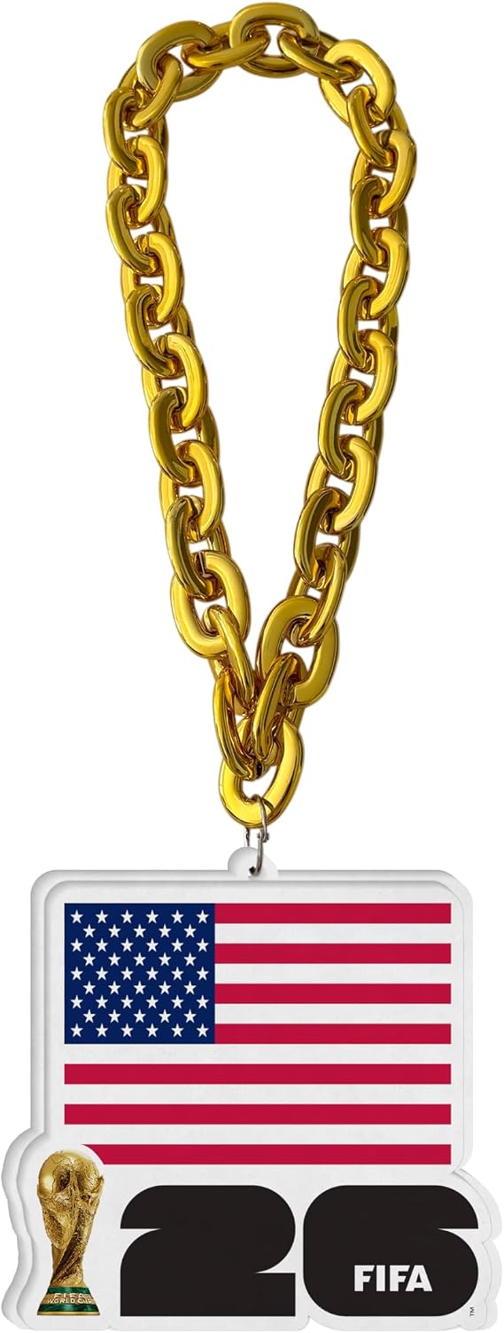 FIFA World Cup Flag 17" Fan Chain Lightweight & Comfortable Great For Game Day & Supprting Your Country