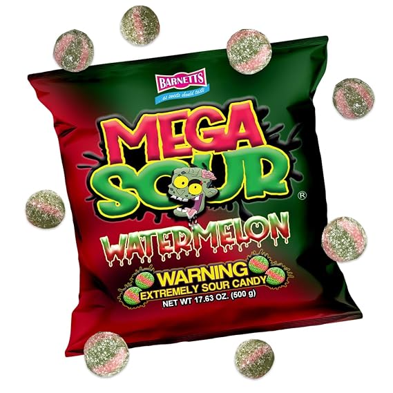 Barnetts Mega Sour Watermelon Fizz Candy 500g Handmade British Sweets
