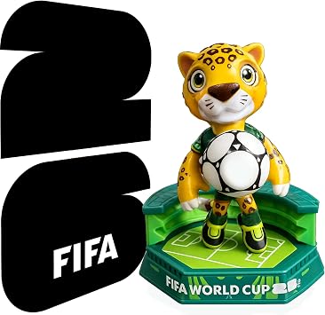 GiftExpress FIFA World Cup 2026 Merchandise, Official Licensed FIFA Mascot Figurine Zayu - Mexico the Jaguar World Cup Collectible Toy Figures