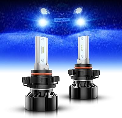 SEALIGHT 2504 PSX24W LED لمبات الضباب الأزرق ، 4000 لومينز 12 واط طاقة عالية ، 2504 PSX24W LED ضوء الضباب DRL لمبات استبدال السيارات والشاحنات حزمة 2