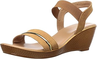 BATA Womens Sandal, Open Toe Dressy Platform Wedges Flip Flop, Adjustable Slip on Elastic Ankle Strap Fit, Stylish Footwear for Office, Parties, Weddings & All-Day Wear, 4 (UK)