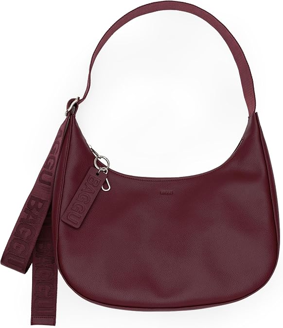 BAGGU Medium Recycled Leather Crescent Bag