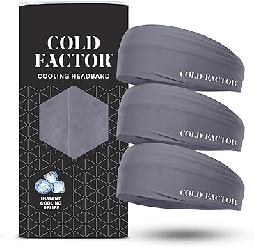 عصابة رأس تبريد COLD FACTOR للنساء والرجال UPF 50+ راحة تبخرية متقدمة، عصابة رأس تبريد فورية للرياضات الخارجية واللياقة البدنية واليوغا والمشي لمسافات طويلة والجري والتمرين