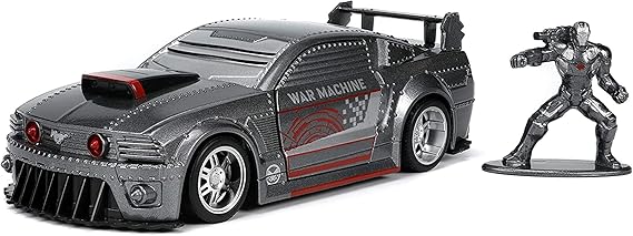Jada Toys Marvel 1: 32 2006 Ford Mustang GT Die-cast Car with 1.65 "War Machine Figure، Toys for Kids and Adults Ages 8 +
