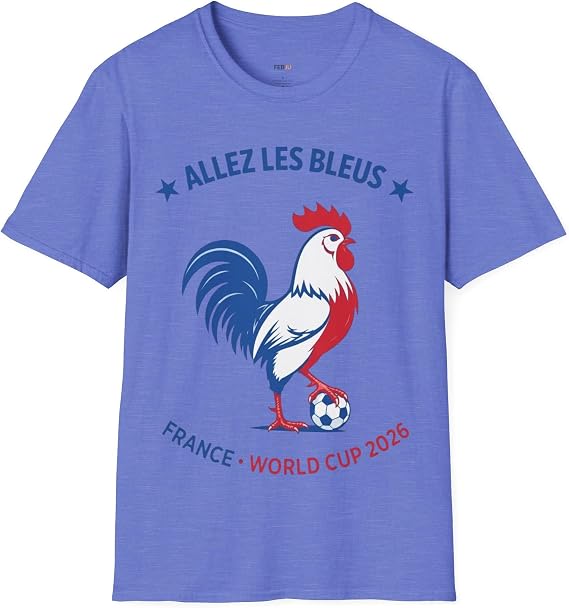 Allez Les Bleus France World Cup 2026 T-Shirt | Tricolor Football Shirt for Men Women | White French Rooster Soccer Fan