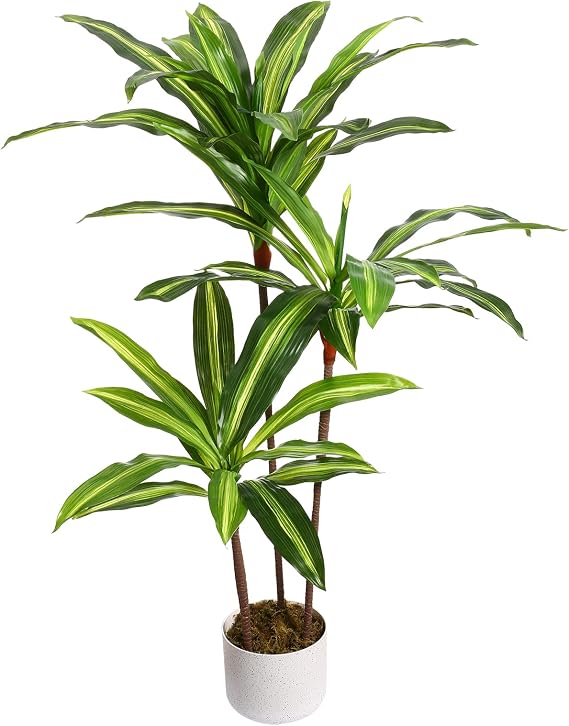 3.3 ft Tall Artificial Dracaena Tree in Pot, Evergreen Fake Dragon Tree, Decorative Potted Floor Plant, Faux Indoor Plant for Living Room Entryway Porch Office