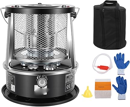 Kerosene Heater, Kerosene Heaters for Indoor Use, Non Electric Portable 2 in 1 Stove & Heater, 5.2L Tank Portable Space Heater 20-25 Hours Heating with Adjustable Height for Camping, Garage, Home