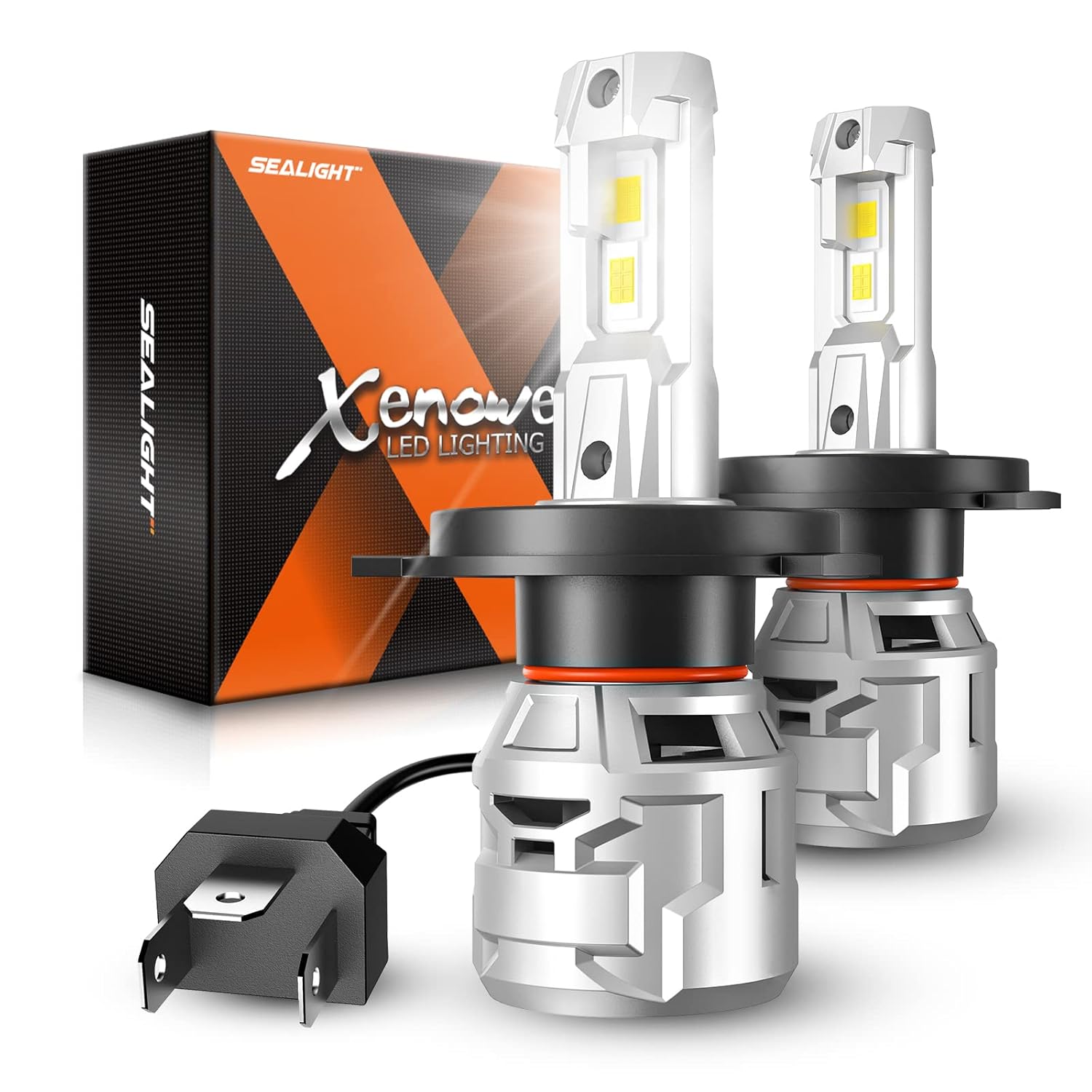 SEALIGHT أحدث لمبة ضباب H4، لمبات H4 Powersports للاستخدام على الطرق الوعرة، عمر 60000 ساعة، غير قطبية، ضوء ضباب، عبوة من 2