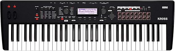 محطة عمل Korg Kross 2 61-Key Performance Synthesizer مع زيادة الأصوات وأخذ العينات ووسادات الزناد