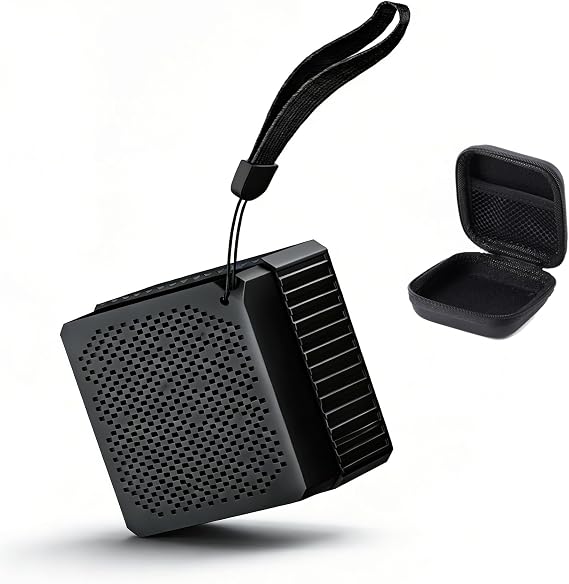 Portable Bluetooth Speakers Wireless, IPX6 Waterproof & Dustproof Small Portable Speaker, High Loud Stereo Sound, Built-in Mic, TWS Pairing, with Storage Box, Easy for CarryOutdoorTravel Black