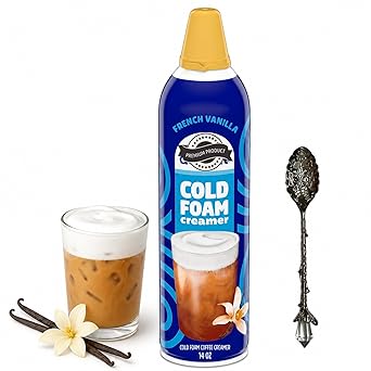 Cold Foam Flavored Coffee Creamer, 14 oz Can with Dumbass Coffee Gem Spoon (French Vanilla) Gem Spoon