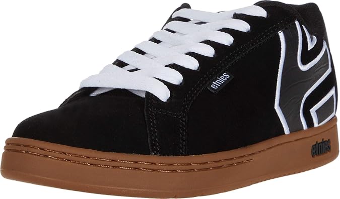 Etnies Men's Fader Shoe, Black/White/Gum, 7 Medium US