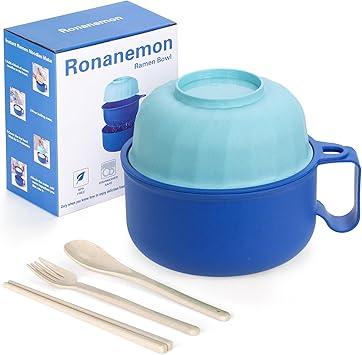 Large Ramen Bowl,40oz Ramen Noodle Bowls Microwavable, Ramen Cooker with strainer, Microwave Pasta Cooker, Gift for College Boys Girls Male Female Dorm Room Essentials Instant Lunch