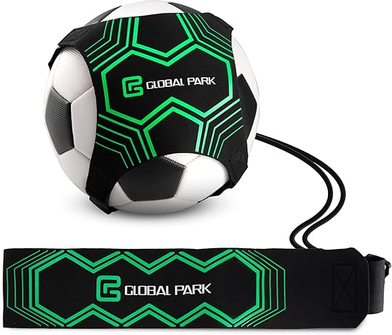 Global Park Soccer Trainer Adjustable Waist Belt - Football Training Equipment Aid for Ball Control, Passing & Shooting, Kick Throw Trainer Solo Practice Volleyball, Rugby for Kids Adults at Home