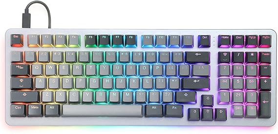 DROP Shift Mechanical Gaming Keyboard Full-Size 1800 Layout (99 Key), Hotswap Switches, Programmable, Backlit RGB, USB-C, Doubleshot PBT Keycaps, Aluminum, Linear (Gray, Kaihua Speed Silver)