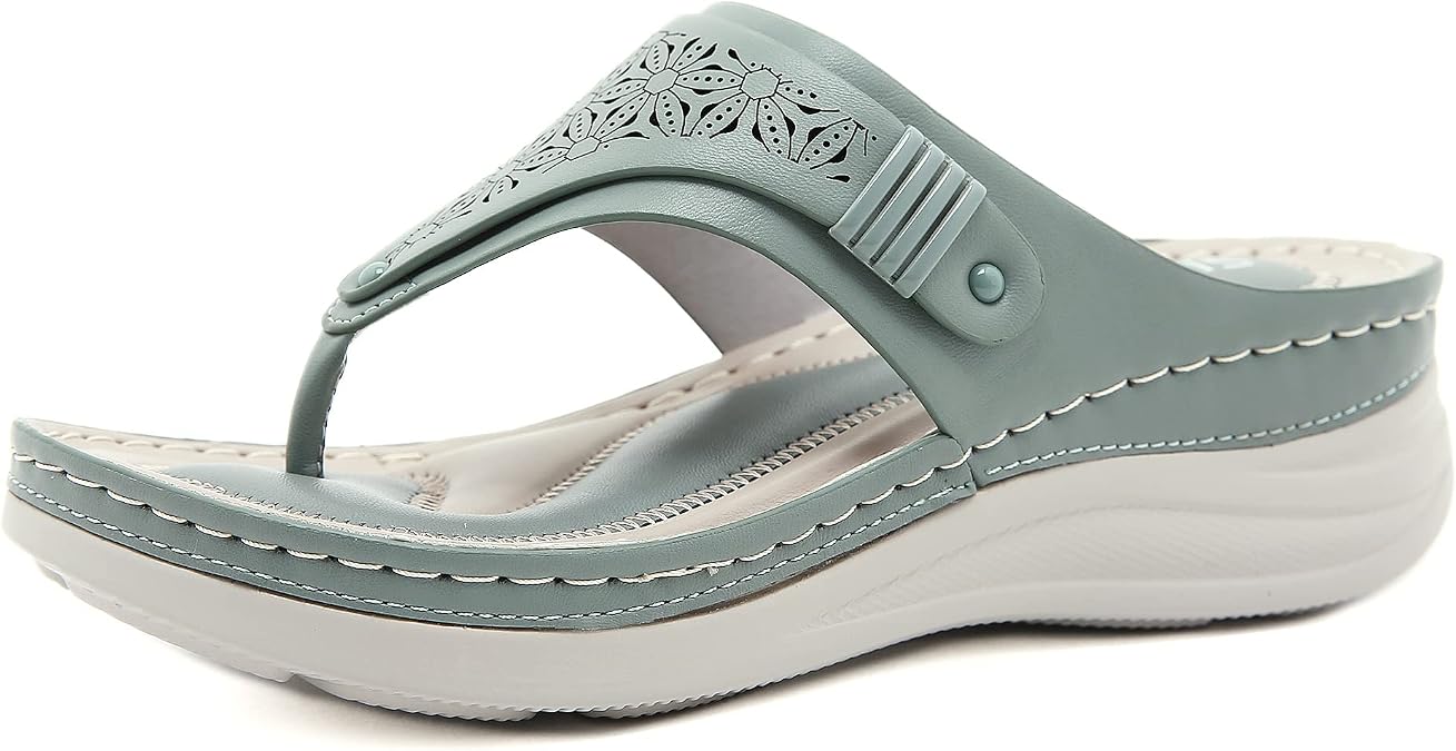 DKCHENH Summer thong sandals, fashionable sandals, women's flat summer sandals, suitable for wearing at home and leisurely outdoors.