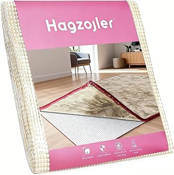 Non Slip Rug Pads Premium PVC Prevents Carpet Slippage Large Size Rug pad Easy Cut-to-Size Perfectly Fits Wood Floors Ceramic Tiles and Smooth Surfaces (9'12')