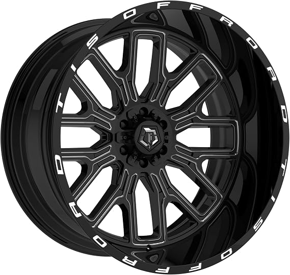 TIS 560BM 26X14 Gloss Black w/Milled Accents & Lip Logo - 6X135 / 6X5.50 Bolt Pattern,76 Offset, Hub Bore 106.2mm