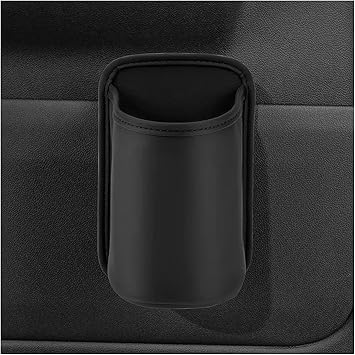 Large Cup Holder for Car Door, Scratch-Resistant Leather Clip On Water Bottle Organizer, Back Seat Hanging Cup Drink Holder Universal Interior Accessories for SUV Sedan Truck Black