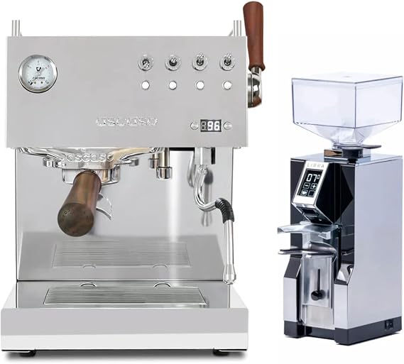Ascaso Steel Duo Plus Espresso Machine and Eureka Libra Espresso Grinder Bundle (White)