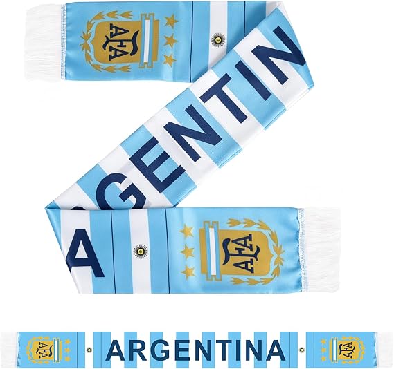 2 Pcs Soccer Fan Scarf, Soccer Fans Souvenir Polyester Double Side Print Scarf for World Soccer Matches & Game Day