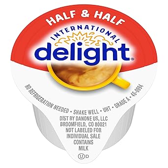 International Delight Coffee Creamer Singles, Half & Half, Shelf Stable Flavored Pre-Portioned Creamers, 0.44 fl oz 384 Count