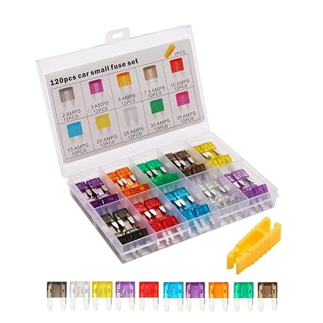 Automotive Fuses Assortment Set 120 x Fuses Car & Truck Vehicle Accessories for Mechanics Enthusiasts & Beginners with Practical Supplies