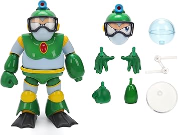 Jada Toys Mega Man Wave 3 Bubble Man Action Figure 112 Deluxe Scale 6" Tall, Fully Articulated, Collector Packaging