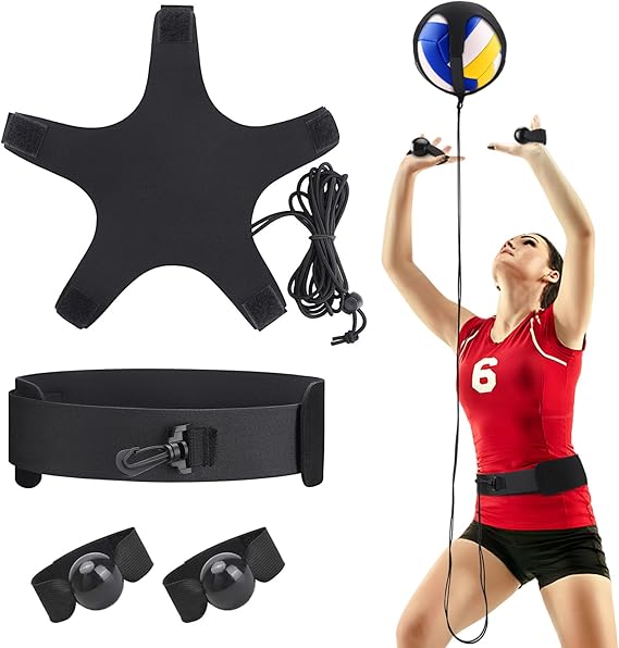 TOBWOLF Volleyball Spike Trainer, Elastic Self-Training Volleyballs Resistance Band, Volleyball Equipment Training Aid Improves Serving, Jumping, Arm Swing Mechanics and Spiking Power